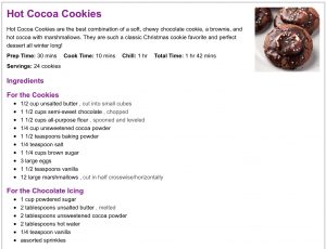 Images of the recipe for Hot Cocoa Cookies